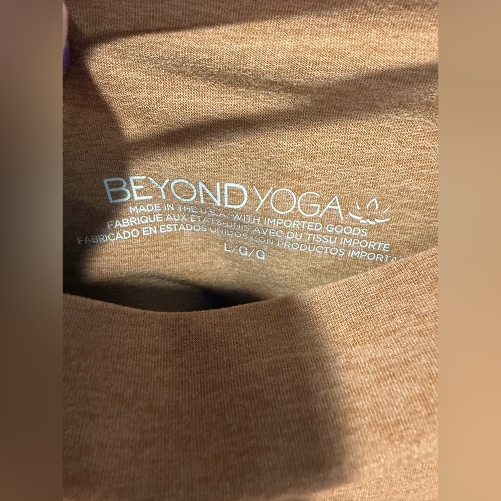 Beyond Yoga Joggers Size Large L Cozy Lounge Sweatpants Brown High Rise - Picture 7 of 7